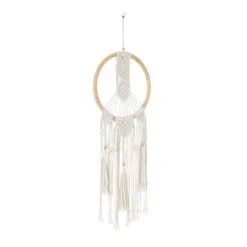 37" X 13" Cotton Macrame Handmade Intricately Weaved Wall Decor With Beaded Fringe Tassels White - Olivia & May -Adesso Store GUEST 9bb12ae3 9c31 4f1f a9b5 9ceb95b25711