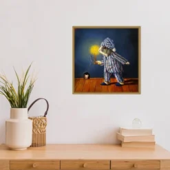 16" X 16" The Night Before Christmas Mouse By Lucia Heffernan Framed Canvas Wall Art - Amanti Art -Adesso Store GUEST 9bb299d7 bf51 4f61 9414 5e4ad34c93c6