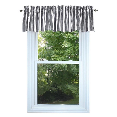 Home Collections By Raghu Flour Sack Black Valance, 72x15.5 3 Home Collections By Raghu Flour Sack Black Valance, 72x15.5