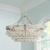 Vienna Full Spectrum Wohlfurst Brushed Nickel Pendant Chandelier 20 1/4" Wide Clear Crystal 5-Light Fixture For Dining Room House Foyer Kitchen Island