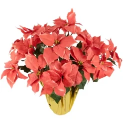 Northlight 28" Dark Pink Artificial Christmas Poinsettia With Gold Wrapped Base -Adesso Store GUEST 9f6b5da2 2bac 4328 9d09 b151db3e6a0f