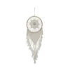 Cotton Macrame Handmade Intricately Woven Dreamcatcher Wall Decor With Beaded Fringe Tassels White - Olivia & May