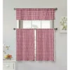 GoodGram Country Accents Burgundy Plaid Buffalo Check Kitchen Curtain Tier & Valance Set - 58 In. W X 15 In. L -Adesso Store GUEST a088ec40 478d 4971 8f34 433c9df232cd