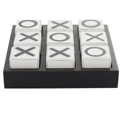 14" Contemporary Wooden Tic Tac Toe Sculpture Black - Olivia & May 11 14" Contemporary Wooden Tic Tac Toe Sculpture Black - Olivia & May - Image 9