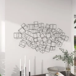 Metal Geometric 3D Square Wall Decor Black - Olivia & May -Adesso Store GUEST a404fdb5 10b0 4059 9a9a a13c8c53a74a