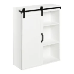 22" X 28" Skylan Decorative Farmhouse Wall Cabinet White - Kate & Laurel All Things Decor