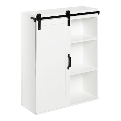 22" X 28" Skylan Decorative Farmhouse Wall Cabinet White - Kate & Laurel All Things Decor 3 22" X 28" Skylan Decorative Farmhouse Wall Cabinet White - Kate & Laurel All Things Decor