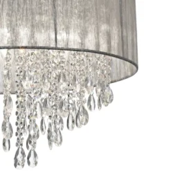 Possini Euro Design Jolie Chrome Chandelier Lighting 20" Wide Modern Crystal Silver Fabric Shade 7-Light Fixture For Dining Room House Kitchen Island -Adesso Store GUEST a5ae956d 56cb 4990 ae68 3896f2efe5d4