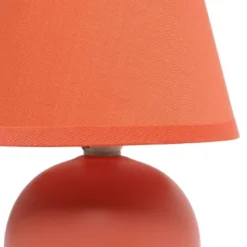 8.66" Petite Ceramic Orb Base Bedside Table Desk Lamp With Matching Tapered Drum Fabric Shade Orange - Creekwood Home -Adesso Store GUEST a6c72af2 425e 4f93 9b34 8f16805766b8