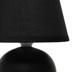8.66" Petite Ceramic Orb Base Bedside Table Desk Lamp With Matching Tapered Drum Fabric Shade Black - Creekwood Home -Adesso Store GUEST a78a0f0b 1513 4b6b aba8 37faa3e98c0b