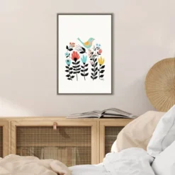 16" X 23" Folk Art Garden By Annie Bailey Art Framed Canvas Wall Art - Amanti Art -Adesso Store GUEST a9492c6d fc99 497a ac59 c6f4a8304559