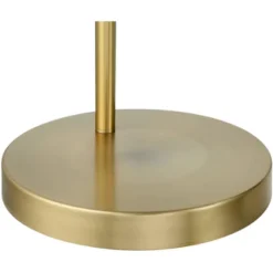 360 Lighting Cora Modern Arc Floor Lamp Standing 72" Tall Brass Metal White Linen Drum Shade Decor For Living Room Reading Bedroom Office House Home -Adesso Store GUEST aae12020 7020 479b 9bd4 e0f3535b194b