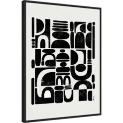 22" X 30" Fragmented By Ishita Banerjee Framed Canvas Wall Art Black - Amanti Art