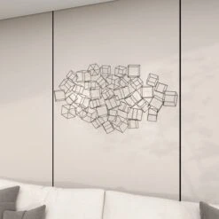 Metal Geometric 3D Square Wall Decor Black - Olivia & May -Adesso Store GUEST ab9206c5 091f 4214 aae2 f1de16eda1c5