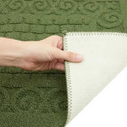 Farmlyn Creek Green Rectangle Rug With Latex Backing, Kitchen Mat, Indoor Outdoor Doormat For Home Entryway (43 X 20 In) -Adesso Store GUEST acc91b0b e533 4432 8502 7691465e2bbd