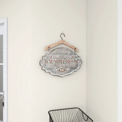 Metal Sign Laundry Room Wall Decor Gray - Olivia & May 17 Metal Sign Laundry Room Wall Decor Gray - Olivia & May - Image 15