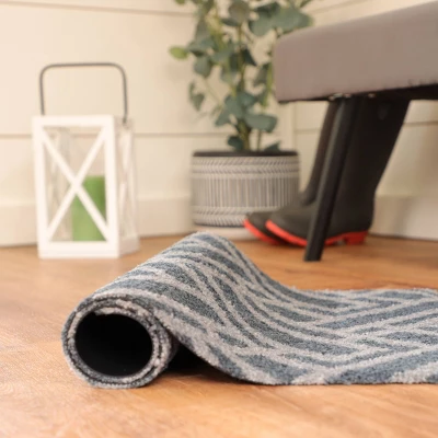 2'x3' ColorStar Deco Grid Door Mat Charcoal - Bungalow Flooring 6 2'x3' ColorStar Deco Grid Door Mat Charcoal - Bungalow Flooring - Image 4