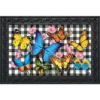 Briarwood Lane Checkered Butterflies Spring Doormat Floral Butterfly Indoor Outdoor 30" X 18" -Adesso Store GUEST b075e789 9802 44ac bda5 9aab9e251e91