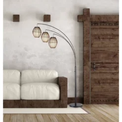 83" Maui Collection 3-Arm Arc Lamp Brown - Adesso -Adesso Store GUEST b1457877 5ffa 419a aeca 594d8d55cdeb