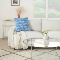 20"x20" Oversize Faux Fur Ruched Rabbit Square Throw Pillow - Mina Victory -Adesso Store GUEST b3d7856d b845 4e9a aa69 d2c3dce8e5a0