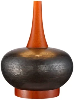 360 Lighting Andi Modern Mid Century Table Lamps 24 1/2" High Set Of 2 Hammered Brown Ceramic Red Oak Off White Shade For Bedroom Living Room Desk -Adesso Store GUEST b433cd5a d86d 4ac9 bdfc 430a8ba38f63