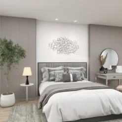 Metal Geometric 3D Square Wall Decor Black - Olivia & May -Adesso Store GUEST b476a523 0c7f 4e49 9fbd 6820859e7d25