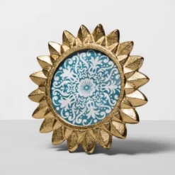 New Arrival 9 4" X 4" Cast Sunburst Frame Gold - Opalhouse™