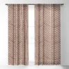Little Arrow Design Co Organic Chevron On Brandywine Single Panel Sheer Window Curtain - Deny Designs