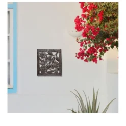 Global Crafts Flower & Birds In Flight Ringed Haitian Steel Drum Square Wall Art -Adesso Store GUEST b664d87b 6dc4 4b7c 8105 ec7c0d88ca27