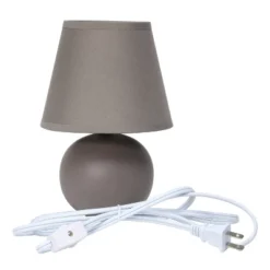 8.66" Petite Ceramic Orb Base Bedside Table Desk Lamp With Matching Tapered Drum Fabric Shade Gray - Creekwood Home -Adesso Store GUEST b8964816 2a0c 4ae1 921e 36aa713092c5