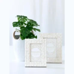 Shiraleah Ivory Ariston Woven 4x6 Picture Frame