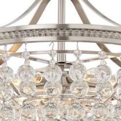 Vienna Full Spectrum Wohlfurst Brushed Nickel Pendant Chandelier 20 1/4" Wide Clear Crystal 5-Light Fixture For Dining Room House Foyer Kitchen Island -Adesso Store GUEST b99baf40 98b9 4e51 8794 cccf06762be8