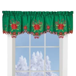 Collections Etc Lovely Poinsettia Valance -Adesso Store GUEST bb87b841 d9ed 4c1b 82e5 f4ae680c3d29