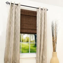 Radiance Brooklyn 41-in Cordless Cocoa Bamboo Roman Shade