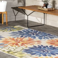 NuLOOM Rosana Floral Machine Washable Indoor/Outdoor Area Rug -Adesso Store GUEST be20d500 e4db 4fe3 9918 110e26453755
