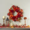 Northlight Leaves And Flowers Fall Harvest Wreath - 24-Inch, Unlit -Adesso Store GUEST c191f948 b28f 469e 878f 3d476e7ae236