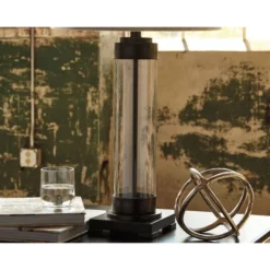 Talar Glass Table Lamp Bronze - Signature Design By Ashley -Adesso Store GUEST c4a3ffa4 85ba 40ff 8056 36d963820253