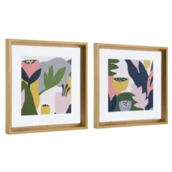 16" X 16" Calter Myriam's Garden Framed Print Art Set By Myriam Van Neste Gold - Kate And Laurel
