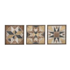 Wood Geometric Southwestern Wall Decor Set Of 3 - Olivia & May -Adesso Store GUEST c503ecc9 5fff 4f98 8110 0c08f0989b4d
