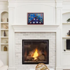 Reminded Military Shadow Box Display Case For Medals & Burial Flag - Solid Wood Cabinet With Velvet Insert -Adesso Store GUEST c5cebb15 3c2f 4034 9e08 e8b734b157f0