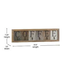 Emma And Oliver Distressed Rustic Coffee Sign With 6 Sturdy Metal Hooks To Accommodate Most Mug Sizes -Adesso Store GUEST c5dd7179 36fa 4138 8023 8145670fbf8b