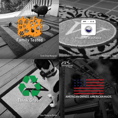 2'x3' ColorStar Deco Grid Door Mat Charcoal - Bungalow Flooring 8 2'x3' ColorStar Deco Grid Door Mat Charcoal - Bungalow Flooring - Image 6