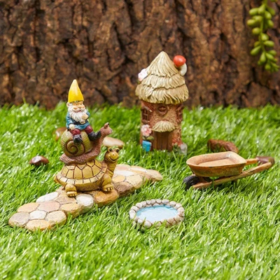 Juvale 10 Piece Set Mini Garden Gnome Fairy Village Statue Set, Home Décor 3 Juvale 10 Piece Set Mini Garden Gnome Fairy Village Statue Set, Home Décor