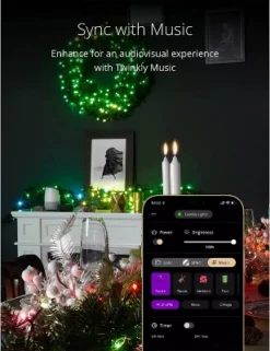 Twinkly Pre-Lit Garland App-Controlled LED Artificial Christmas Garland With 50 RGB+W (16 Million Colors + Warm White) LEDs. 9 Feet. Green Wire. -Adesso Store GUEST c7802932 0f61 4f54 87fa d9bdfcca657f