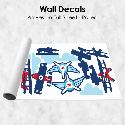 Big Dot Of Happiness Taking Flight - Airplane - Peel And Stick Nursery And Kids Room Vinyl Wall Art Stickers - Wall Decals - Set Of 20 6 Big Dot Of Happiness Taking Flight - Airplane - Peel And Stick Nursery And Kids Room Vinyl Wall Art Stickers - Wall Decals - Set Of 20 - Image 4