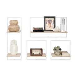 4pc Framed Wall Shelf Set White/Maple - Danya B. -Adesso Store GUEST cca05d15 2b86 4684 9483 80202d8dbd90