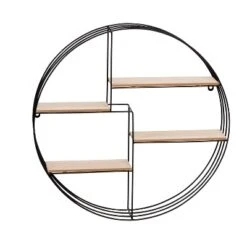 Honey-Can-Do Round Metal And MDF Wall Shelf Black -Adesso Store GUEST ccbf431a 6438 4dc9 8248 466b37a65260