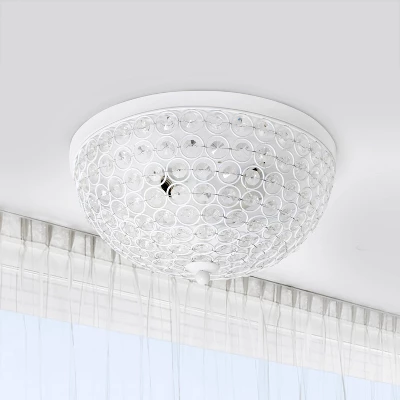 2pk 2-Light Crystal Glam Ceiling Flush Mount Pendants White - Lalia Home 3 2pk 2-Light Crystal Glam Ceiling Flush Mount Pendants White - Lalia Home
