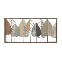 Metal Leaf Varying Texture Wall Decor With Wood Frame Brown - Olivia & May -Adesso Store GUEST d338f2cc e3a6 4aa8 8f9b f94d60cc8903