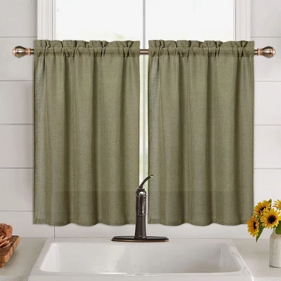 Linen Blend Farmhouse Kitchen Tier Curtains For Cafe Small Half Window Curtains For Bathroom 8 Linen Blend Farmhouse Kitchen Tier Curtains For Cafe Small Half Window Curtains For Bathroom - Image 6